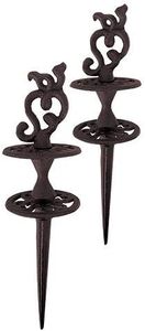 Pack of 2 Esschert Design Cast Iron Scrollwork Hose Guides