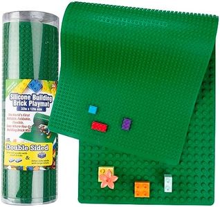 Brick Building Play Mat by SCS - Rollable 2-Sided Silicone Playmat - 32 Long for Activity Tables (Patent Pending)