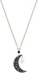 Swarovski Symbolic pendant, Moon and star, Multicoloured, Rose gold-tone plated