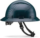 Acerpal Full Brim Non-Vented Green Carbon Fiber Design Carbon Fiber Design Gloss Finish OSHA Hard Hat with 6-Point Suspension