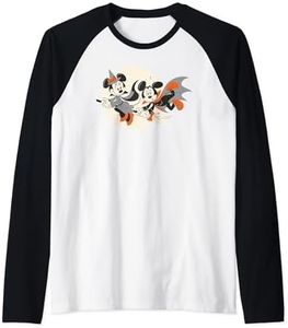 Disney Halloween Mickey and Minnie Flying Raglan Baseball Tee