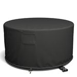 SHINESTAR Fire Pit Cover 48 Inch Round, Firepit Cover for Round Outdoor 48/50 inch Fire Pit or Fire Table, Waterproof and UV Resistant, All-Weather Protection - 50 Dia x 24 H, Black