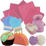 Musykrafties Weave Knitting Silicone Mould Texture Stamp Mat 8-in-Set Bundle for Sugarcraft Cake Border Decoration, Cupcake Topper, Polymer Clay, Soap Wax Making Crafting Projects