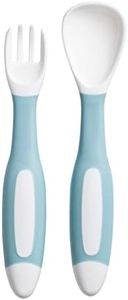 Mars Baby Silicone Baby Spoons Set for Self-Feeding - Bendable Learning Utensils for Toddlers - Perfect for Introducing Solids - With Travel Case - Blue