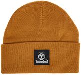 Timberland Men's Short Watch Cap With Woven Label Cold Weather Hat, Wheat, One Size UK