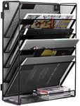 EasyPAG Wall File Organizer 6-Tier Mail Organizer Wall Mount Metal Office Organization for Paper Mail Document and File Folder Organizer Magazine File Holder Home Office Organizers and Storage,Black
