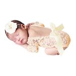 Camidy Newborn Photography Props Outfits Baby Girl Lace Romper Headband Infant Photo Shoot Clothes for Baby Boys and Girls 3-12 Month