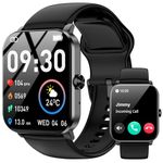 Smart Watch for Men Women with Bluetooth Call 1.85" HD Touch Screen Fitness Watch, 120+ Sports Modes/Heart Rate/Sleep Monitor/IP68 Waterproof, Smartwatch for Android iOS (Black)