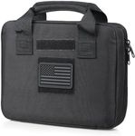 LIVANS Tactical Pistol Handgun Case Bag, Gun Case Soft Gun Carrying Storage Bag Square Pistol Shooting Range Bag Dual Padded Firearm Case Handgun Pouch