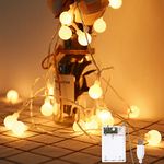 USB Fairy Lights, 2 Lighting Modes, Battery Operated or USB Plug in, 16ft 40LEDs Ball Globe String Light, Decoration for Indoor Lighting Bedroom Patio Garden Wedding Party Christmas (Warm White)