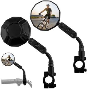 TXZSXS Bike Mirrors, 2 Pack Bicycle Mirrors for Handlebars, HD Convex Glass Mirror,Bike Accessories,360° Fully Adjustable, Shock-Resistant Bicycle Mirrors for MTB, E-Bike, Scooter & Motorcycle