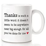 Shqiueos Thank You Gifts for Women Men, Appreciation Gifts Coffee Mug, Thank You Gifts for Coworkers, Coachs, Friends, Teachers, Mom, Sisters, Boss, Wedding Thank You Gifts Coffee Cup(White,11oz)