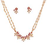 Sunsoul By Touchstone Exclusive Indian Bollywood Studded Diamond Workmanship Cubic Zirconia CZs Faux Ruby Pearls String Designer Jewelry Set In Gold Tone For Women.