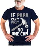 Tstars If PAPA Can't Fix It No One Can Funny Shirt for Grandpa Dad Fathers Day T-Shirt Medium Navy