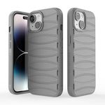 DIZORO Compatible with iPhone 15 Plus, Heat Dissipation Case Breathable Cooling Hollow Hole Design Fashion Water Ripple Wave Phone Cover for Women Girls Men Soft TPU Bumper Shockproof Case - Grey