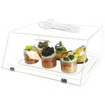 Cityjoy Stackable Bakery Display Case Acrylic Pastry Counter Top Display Box Organizer Storage Container for Bagels, Bread 14.96" x 6.50" x 12.01" Slanted Door with 2 stainless steel hinges