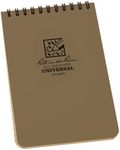 Rite in the Rain Waterproof Paper Pocket Notebook Top Spiral Bound Tan 4 x 6 Inch Cover Polydura 19 Gauge 100 Pages 50 Sheets Wire-o Binding Imperial & Metric Rulers Covnersaion table & Map Scale