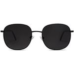 SOJOS Classic Square Sunglasses for Women Men with Spring Hinge Sunnies SJ1137, Black/Grey