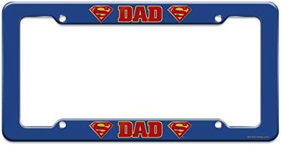 GRAPHICS & MORE Superman Super Dad Shield Logo License Plate Tag Frame