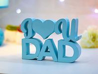 NUKKAD TALES I Love u Dad Blue Quirky Showpiece Home Décor Items Birthday Gift Items Gift for Father (7 x 5.20 inch)