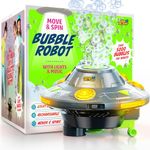 Robot Bubble Machine for Kids - Spins, Moves, Music, Lights - Bubbles Blower, Maker for Boys & Girls - Cool Outdoor Toys for Boys - Birthday Gifts for Boy Ages 3 4 5 6 7 8 Year Old Kid Gift