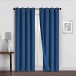Home Beyond & HB design - Room Darkening Blackout Curtains, Thermal Insulated Grommet Window Curtains for Living Room Bedroom, 52 by 96 Inch (2 Panels, Navy)