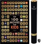 Scratch off Kids Movies Poster - Top 100 Kids Bucket List Map - Large Scratchable Children Cinema Poster - Essential Films Must See Watchlist Chart - Ultimate Movies Watched Challenge Poster Checklist