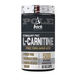 Pole Nutrition L-Carnitine Free Form Amino Acid 500mg - 60 Veg Capsules | Energy Production and Fat Metabolism Support - Vegetarian Formula