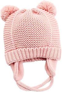 Paladoo Baby Hat with Cute Earflap Warm Fleece Lining 0-36 Months Winter, Pink, 6-12 Months