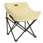 ROCK CLOUD Portable Camping Chair Padded Folding Chairs Outdoor for Camp Hiking Backpacking Lawn Beach Sports Hunting (Khaki)