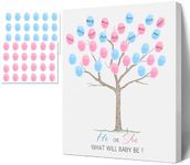 Sirjiera Baby Fingerprint Guest Book, Baby Gender Reveal Fingerprint Tree, Baby Gender Reveal Party Decorations, Baby Shower Party Game Ideas, Baby Shower for Expectant Mothers