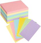 Colored Lined Index Cards 3x5 Ruled-Goefun 300 Sheets Lined Note Cards 3 x 5 Color Flash Cards for Studying, Note Taking, To Do List