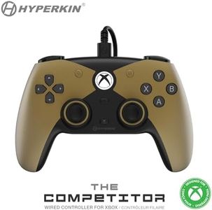 Hyperkin The Competitor Wired Controller for Xbox Series X|S, Xbox One & PC with Hall Effect Joysticks & Impulse Triggers; Symmetrical Layout & Precision D-Pad - Officially Licensed Xbox - Midas Touch (Gold)