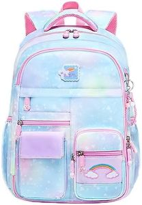 BYXEPA Girls Backpack, School Backpacks 16in for Girls, Cute Book Bag for Girl Kid Students Elementary School, Blue, Large, Disney Frozen