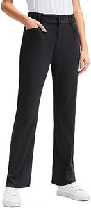 SANTINY Women's Golf Pants with 5 Pockets High Waisted Quick Dry Stretch Pants for Women Travel Work Casual (Black_S)