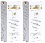 Brinton UV Doux Gold Silicone Sunscreen Gel SPF 50 PA+++ Enriched With Vitamin C & E | Water Resistant, Oil Free & Non- Greasy | UVA/UVB With Broad Spectrum | For All Skin Types, 50 g (Pack of 2)