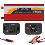 2000W Inverter 12V/24V to 220V Pure Sine Wave Inverter 12V Power Inverter with Type C, USB, Socket Car Adapter, Bekasa Car Power Inverter for Vehicles with Digital Display for Travel, Camping, RV