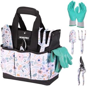 WORKPRO 5PCS Garden Tool Set, Aluminum Heavy Duty Gardening Tool Set with Garden Tool Bag, Outdoor Garden Hand Tools, Ideal Garden Tool Kit Gifts