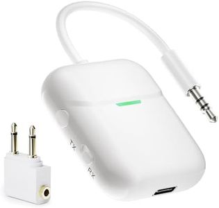 Nulaxy Bluetooth 5.3 Transmitter Receiver for 2 AirPods or BT Devices Simultaneous Connection, Support aptX Low Latency, Wireless Transmitter for Headphones, 3.5mm Aux Audio Jack Adapter for Airplane