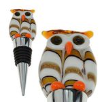 Glass Gold Owl Wine Bottle Stopper (20+ Designs to Choose from) - Colorful, Unique, Handmade, Eye-Catching Decorative Glass Wine Bottle Stopper (Owl - Golden)