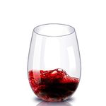 Incrizma Spirits Stemless Wine Glasses for Red or White Wine - 530 ml, Set of 6