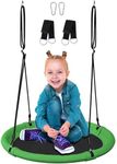 Mokeyder 24 Inch Saucer Tree Swing Set for Kids & Adults, Adjustable Swing Sets for Backyard or Outdoor Playground, Green & Black, 1 Pack