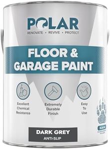 Polar Dark Grey Anti-Slip Heavy Duty Floor & Garage Paint - 5 Litres - For Concrete and Stone Floors, High Performance Paint Protection, Hard Wearing Mid-Sheen Finish & Slip Resistant