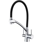 ALTON LEO13005 Brass, Single Lever Sink Mixer with Pull-Out Flexible Swivel Spout and RO Water Outlet, Chrome Finish