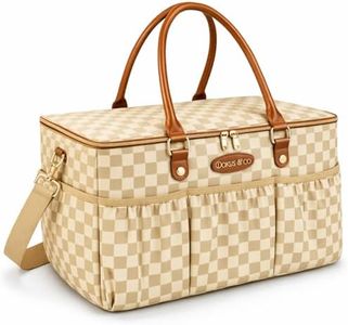 DOKUS & CO. Luxe Diaper Tote, Extra-Large Collapsible Baby Caddy for Home, Travel & Car, Giftable Elegant Hospital-Ready Diaper Bag for Moms