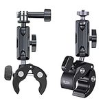 TELESIN Camera Clamp Mount Handlebar, Dual 360 Ball Head Gripper Go pro Bike Mounts Motorcycle Accessories for Go Pro Max Hero 12 11 10 9 Insta360 x3 DJI Action Camera Accessories