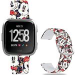 Leotop Mouse Theme Bands Compatible with Fitbit Versa 2/Versa/Versa Lite/Versa SEBand Fancy Soft Sport Silicone Cartoon Holiday Strap Men Women.