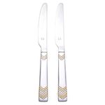 FNS RAGA 24 Karat Gold Plated Stainless Steel Dinner Knife (Set of 2) for Home, Dining and Kitchen