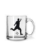 WHATS YOUR KICK - Football Lover Printed Clear Glass Coffee Cup & Mug - Glass Cup | Gift for Girl Friend | Boy Friend Gift | Mother Gift | Father Gift | Best Gift - D32