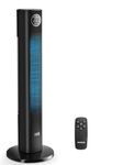 YASHE 36‘’ Tower Fan with Remote Control, 28dB Quiet Bladeless Floor Fan, 3 Speeds & 4 Modes, 85° Oscillation, LED Touch Display, 12H Timer, Portable Cooling Fan for Bedroom, Office & Home